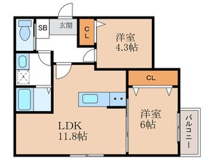 リタリッチ井尻南の物件間取画像